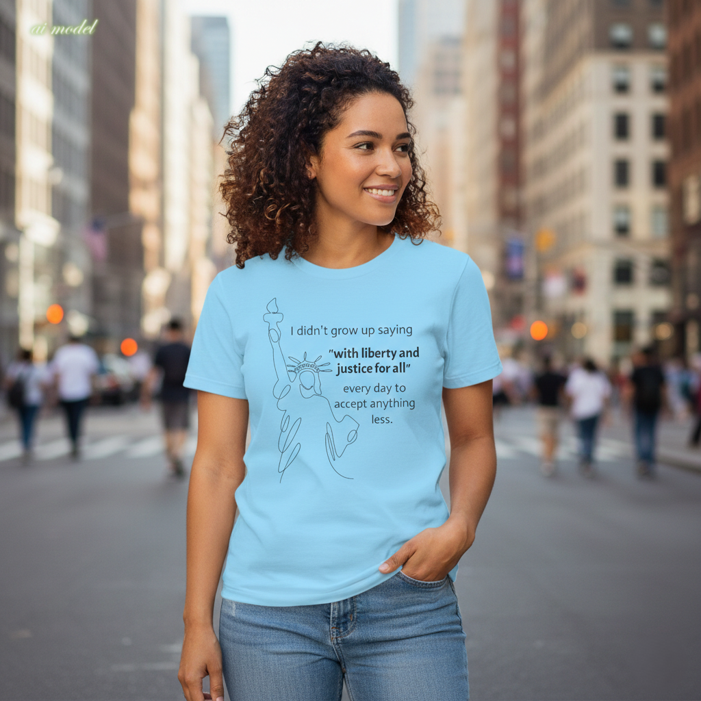 Liberty and Justice For All T-Shirt, Statue of Liberty Unisex Tee, Equality Shirt