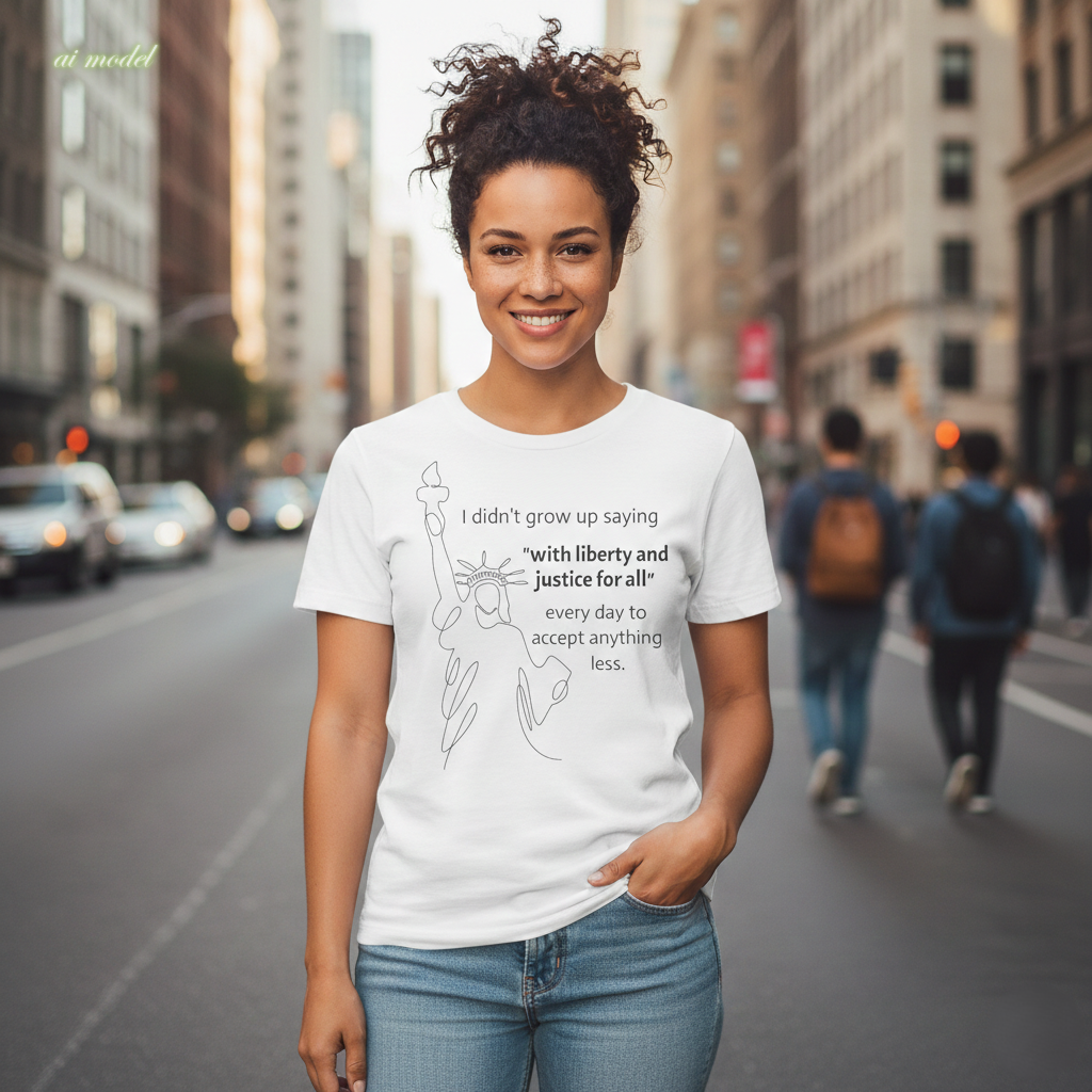 Liberty and Justice For All T-Shirt, Statue of Liberty Unisex Tee, Equality Shirt