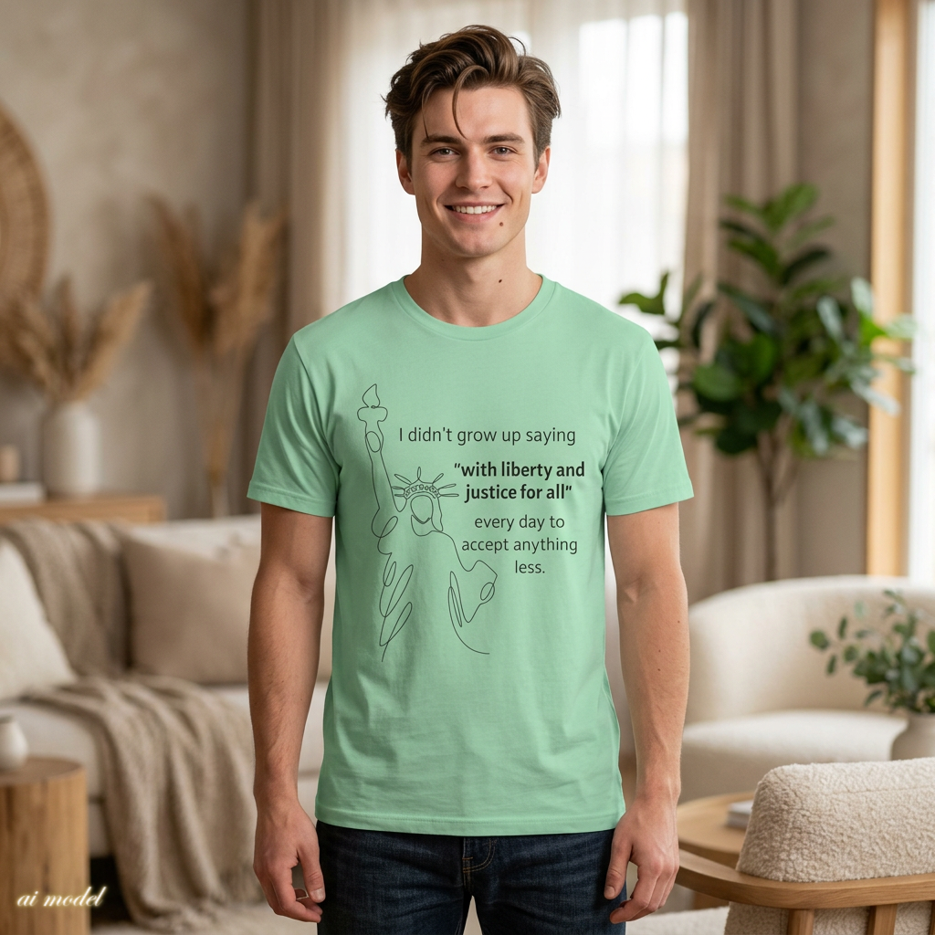 Liberty and Justice For All T-Shirt, Statue of Liberty Unisex Tee, Equality Shirt