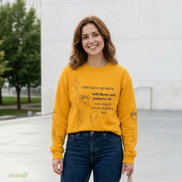 Liberty and Justice Crewneck Sweatshirt | Statue of Liberty Pullover | Equality and Freedom Gift
