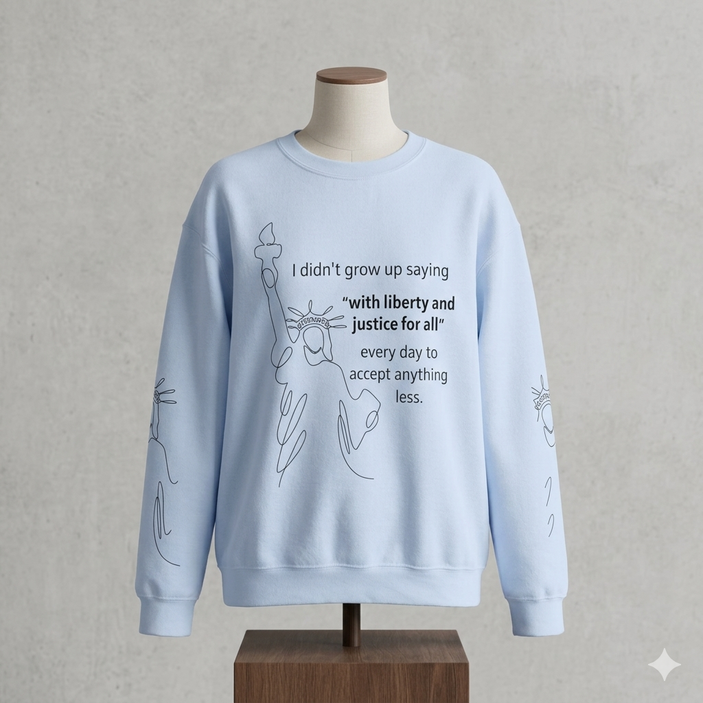 Liberty and Justice Crewneck Sweatshirt | Statue of Liberty Pullover | Equality and Freedom Gift