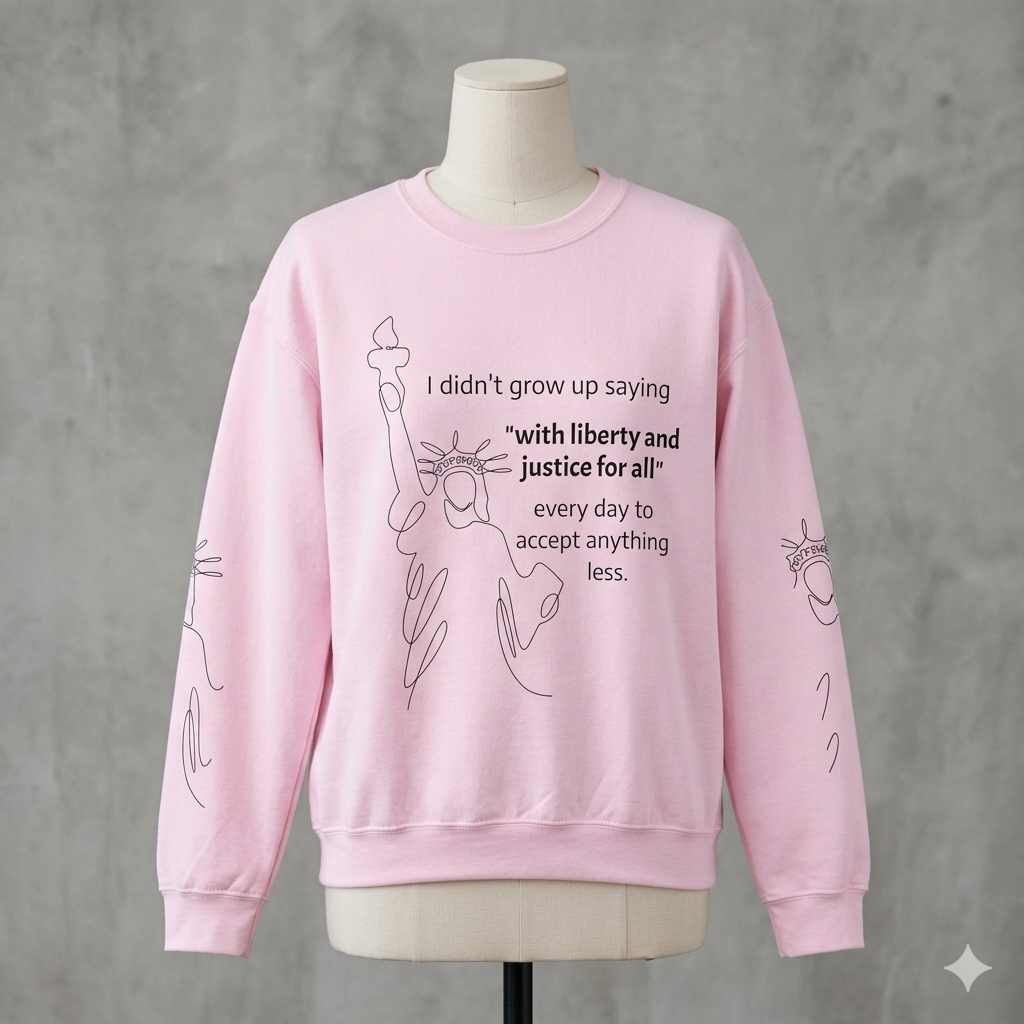 Liberty and Justice Crewneck Sweatshirt | Statue of Liberty Pullover | Equality and Freedom Gift