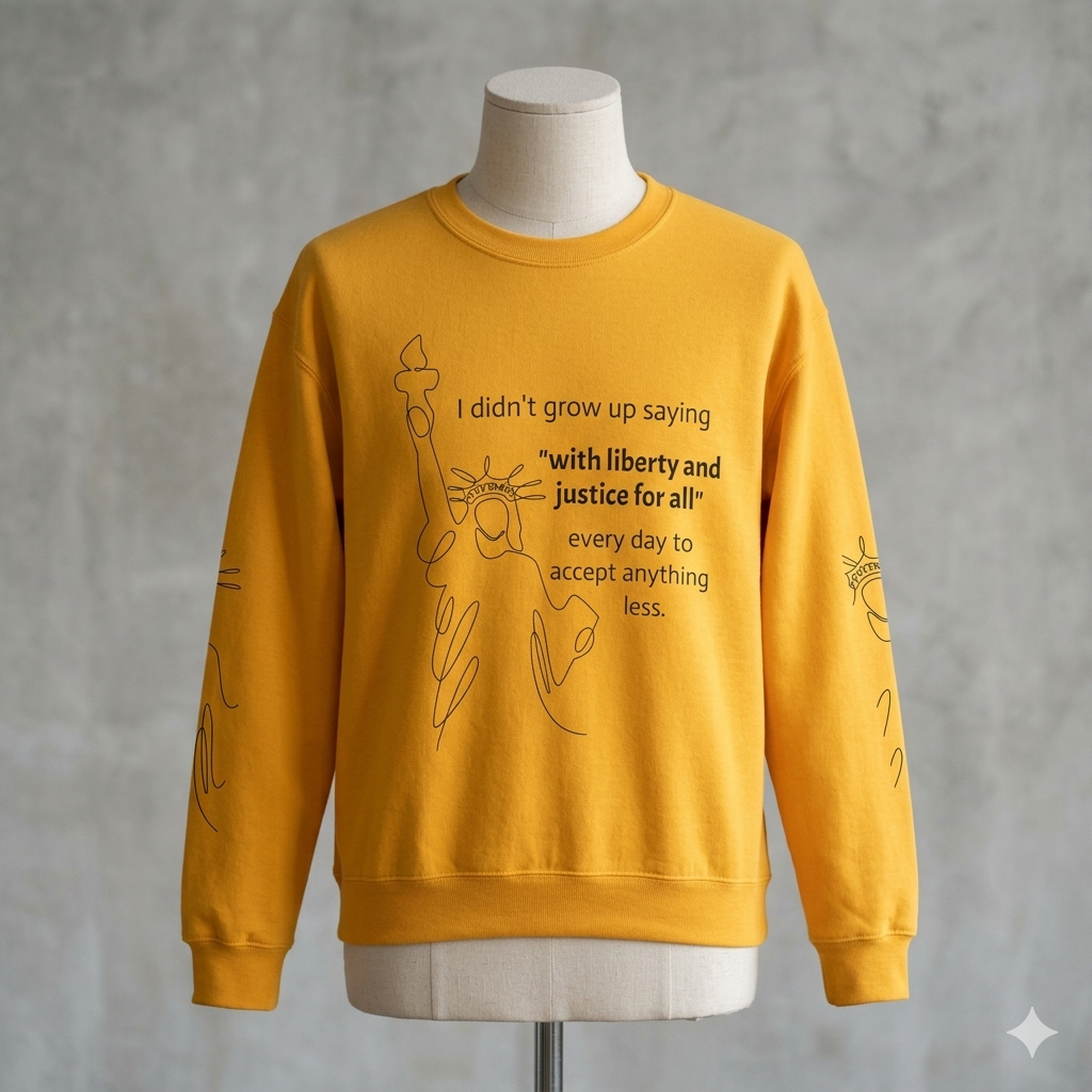 Liberty and Justice Crewneck Sweatshirt | Statue of Liberty Pullover | Equality and Freedom Gift