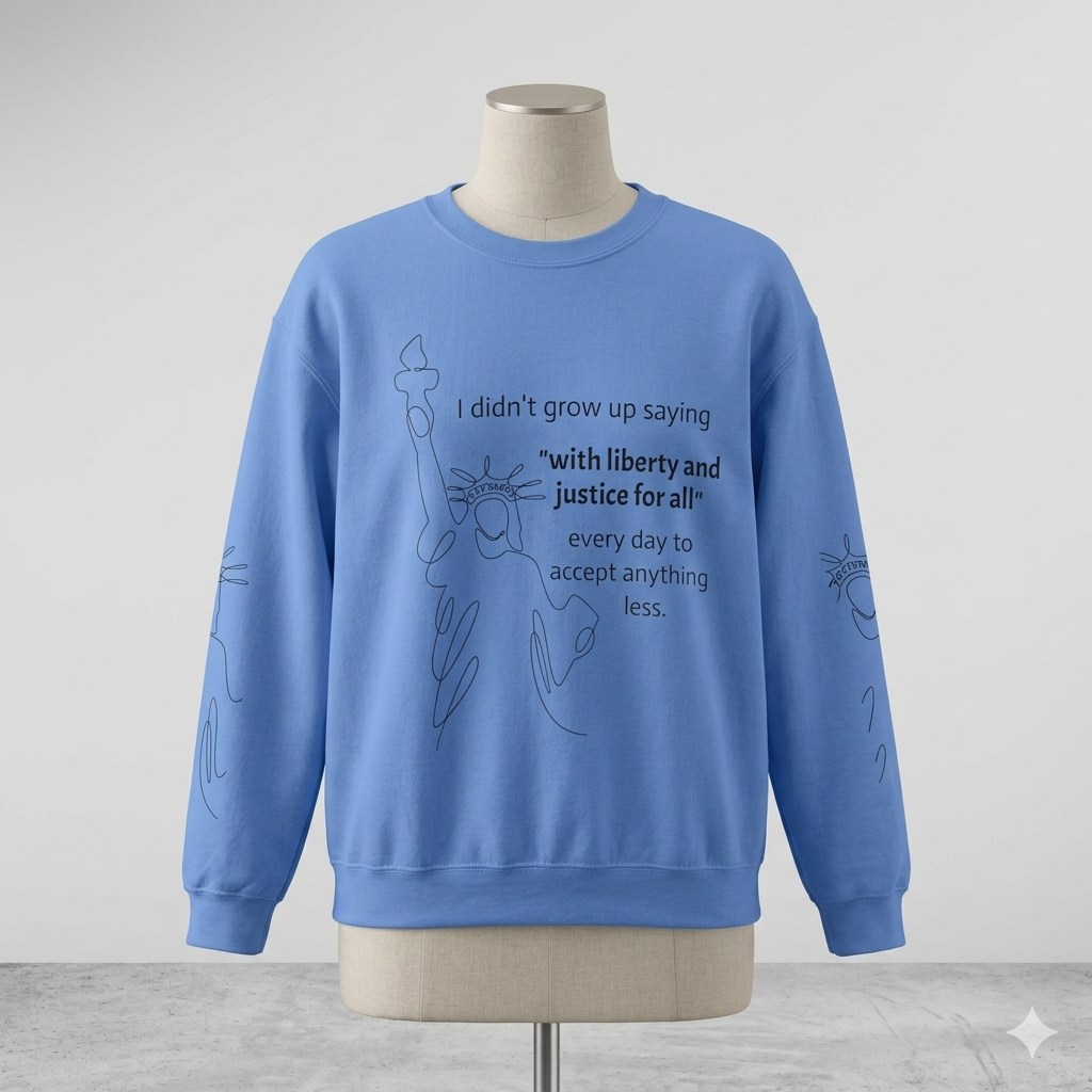 Liberty and Justice Crewneck Sweatshirt | Statue of Liberty Pullover | Equality and Freedom Gift