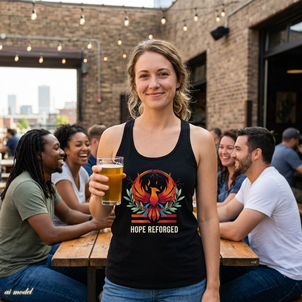 Hope Reforged Tank Top | Rising Phoenix Racerback Tee | Women's Empowerment Gift