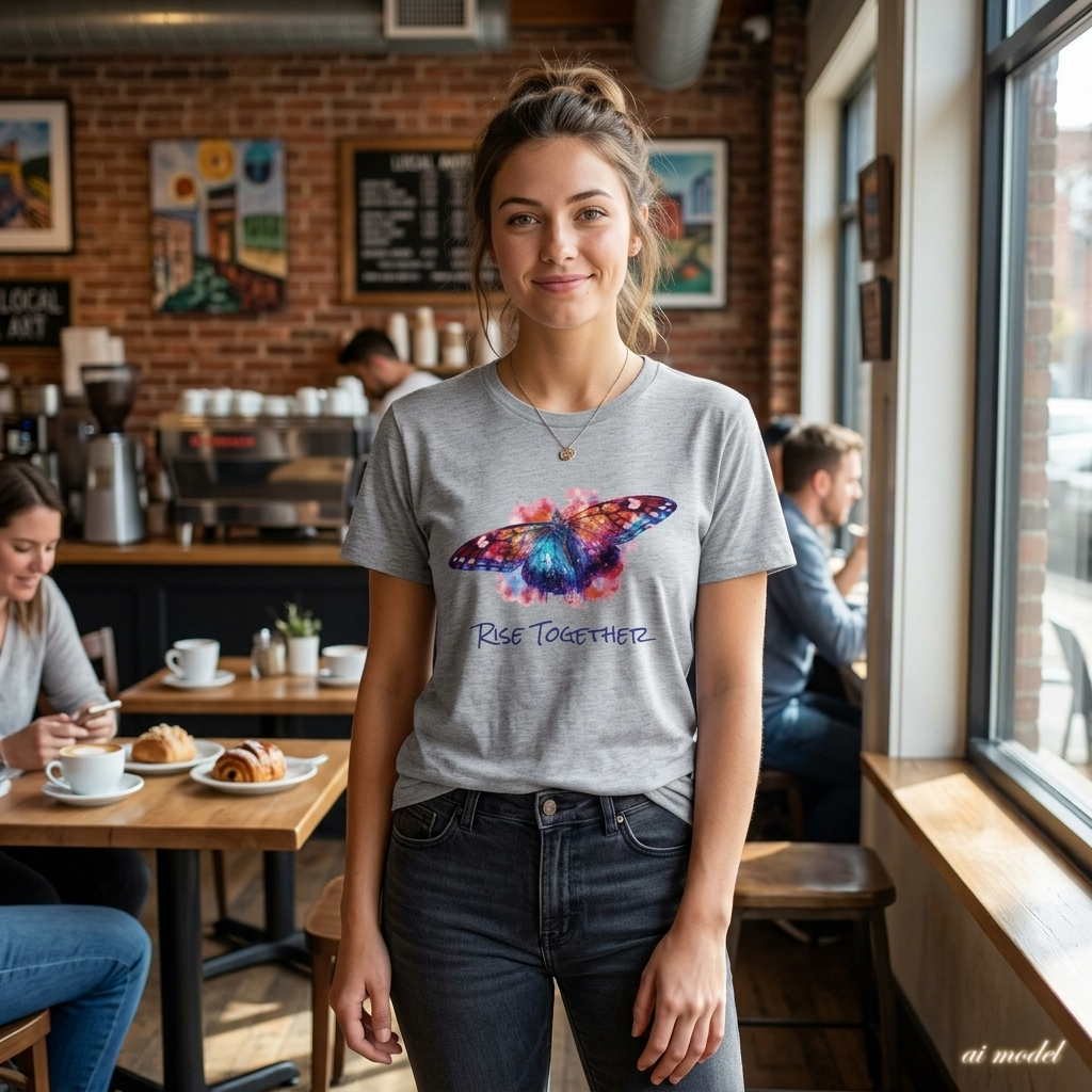 Butterfly Rise Together Graphic Tee | Equality Advocacy T-Shirt | Activist Gift