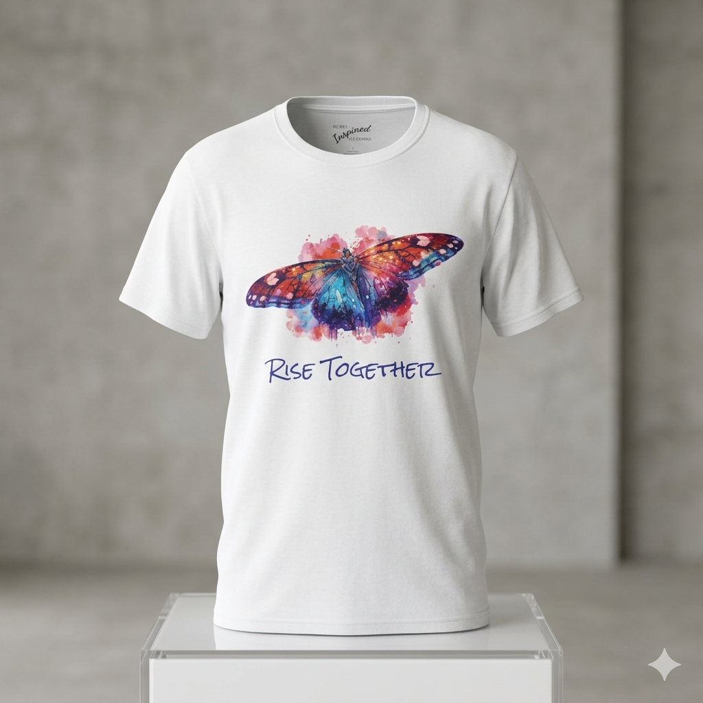 Butterfly Rise Together Graphic Tee | Equality Advocacy T-Shirt | Activist Gift