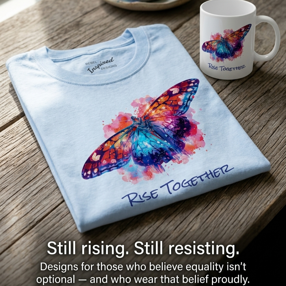 Butterfly Rise Together Graphic Tee | Equality Advocacy T-Shirt | Activist Gift