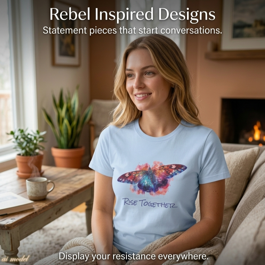 Butterfly Rise Together Graphic Tee | Equality Advocacy T-Shirt | Activist Gift