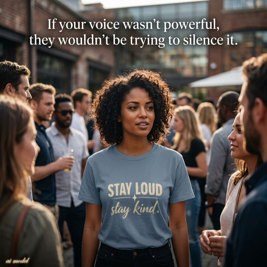 Stay Loud Stay Kind T-Shirt | Positive Message Graphic Tee | Activist Gift