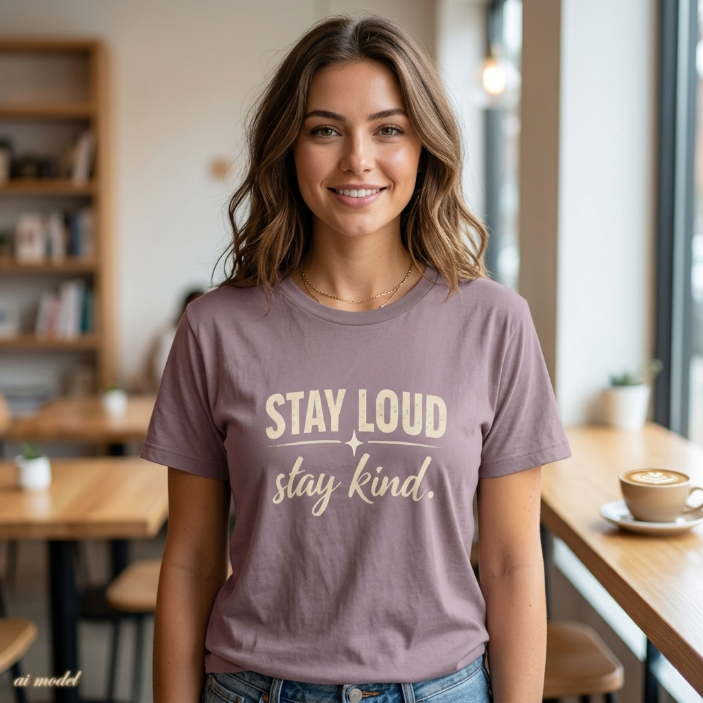Stay Loud Stay Kind T-Shirt | Positive Message Graphic Tee | Activist Gift