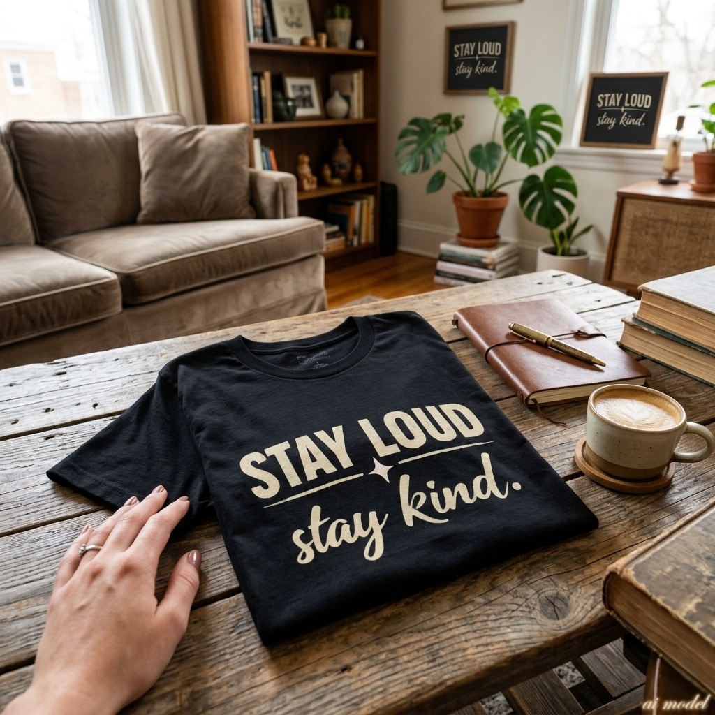 Stay Loud Stay Kind T-Shirt | Positive Message Graphic Tee | Activist Gift