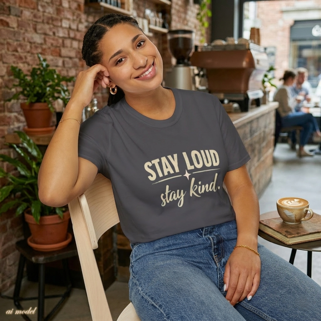 Stay Loud Stay Kind T-Shirt | Positive Message Graphic Tee | Activist Gift