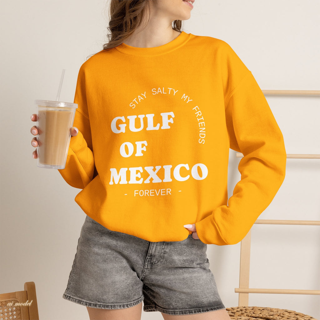 Stay Salty Unisex Sweatshirt, Gulf of Mexico Crewneck, Coastal Humor Vacation Gift