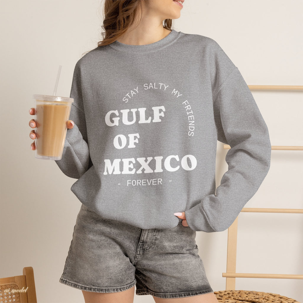 Stay Salty Unisex Sweatshirt, Gulf of Mexico Crewneck, Coastal Humor Vacation Gift