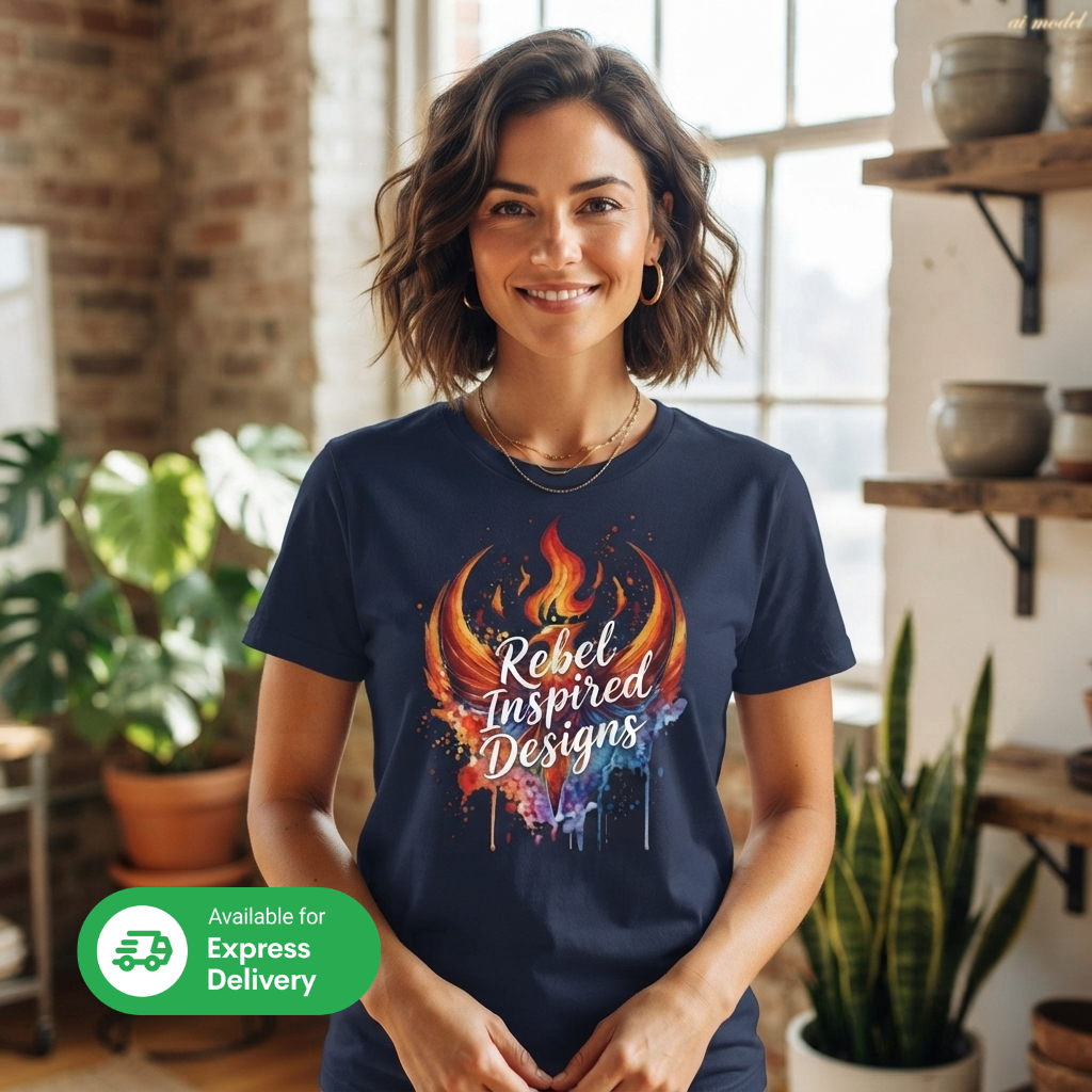 Fiery Phoenix Paint Splash Tee | Rebel Inspired Designs Graphic T-Shirt