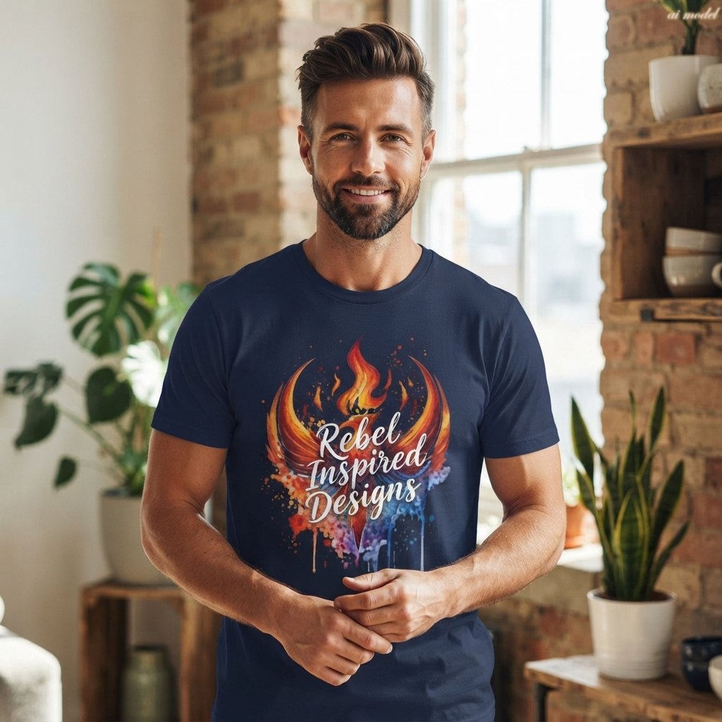 Fiery Phoenix Paint Splash Tee | Rebel Inspired Designs Graphic T-Shirt