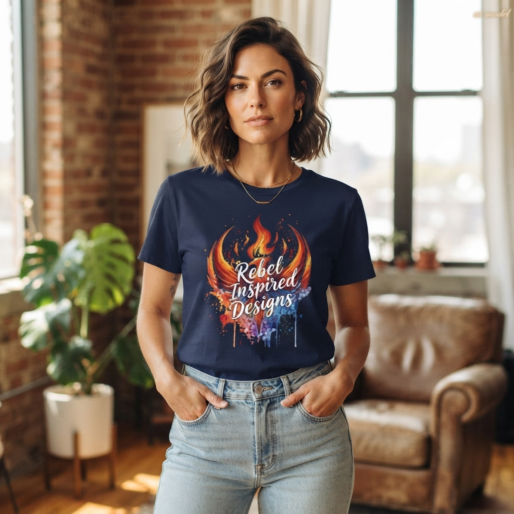Fiery Phoenix Paint Splash Tee | Rebel Inspired Designs Graphic T-Shirt