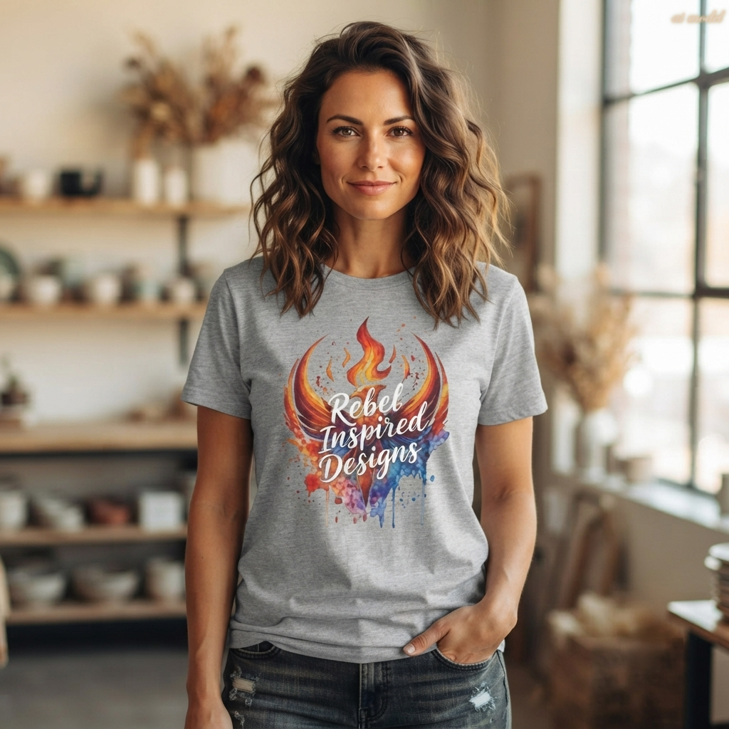 Fiery Phoenix Paint Splash Tee | Rebel Inspired Designs Graphic T-Shirt