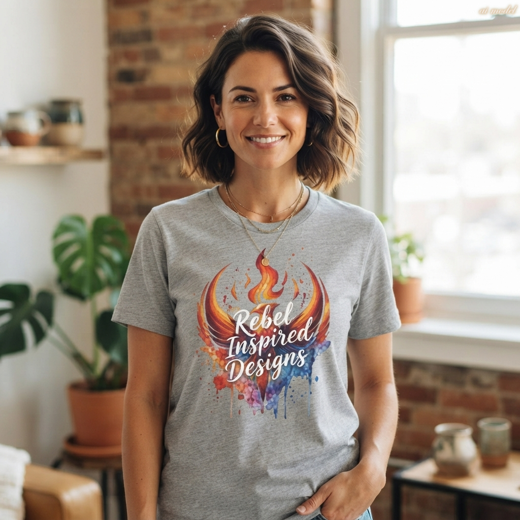 Fiery Phoenix Paint Splash Tee | Rebel Inspired Designs Graphic T-Shirt