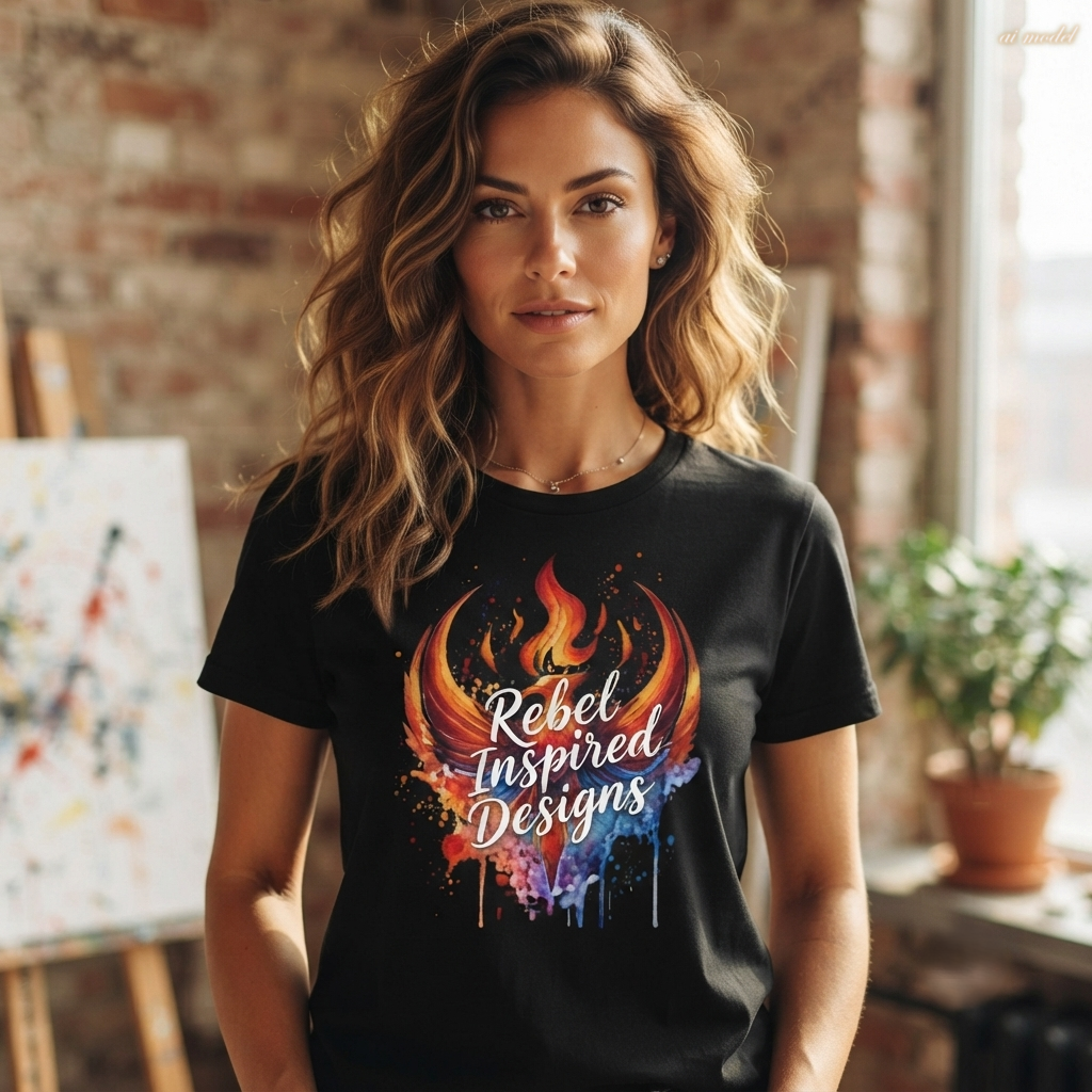 Fiery Phoenix Paint Splash Tee | Rebel Inspired Designs Graphic T-Shirt