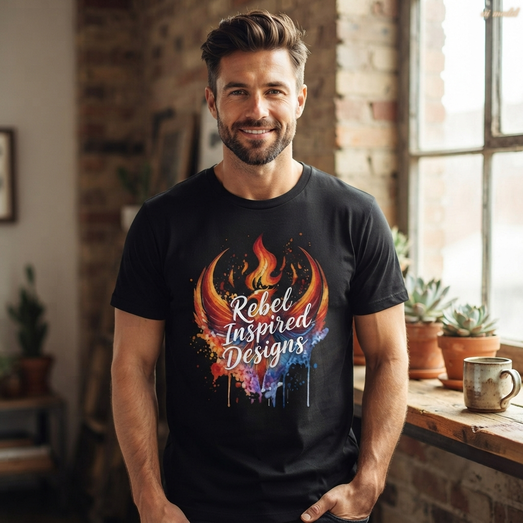 Fiery Phoenix Paint Splash Tee | Rebel Inspired Designs Graphic T-Shirt
