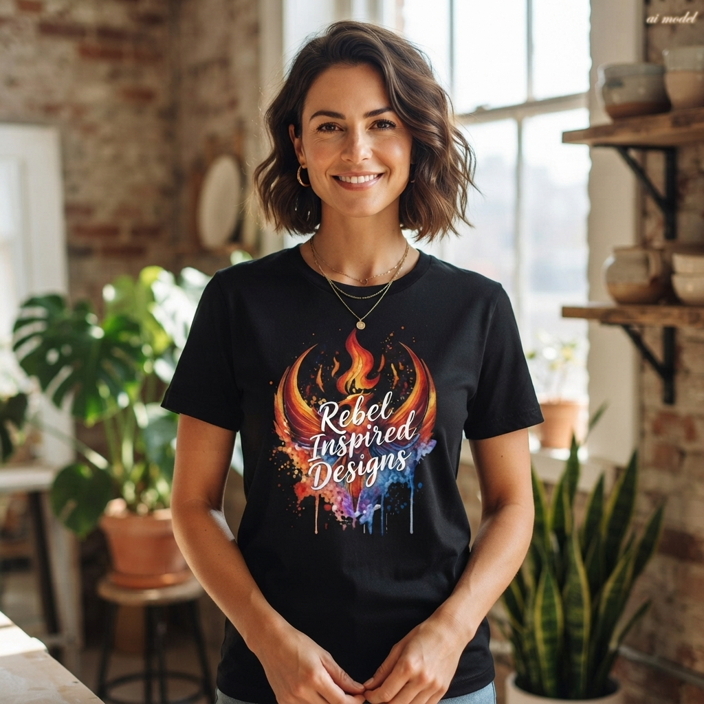 Fiery Phoenix Paint Splash Tee | Rebel Inspired Designs Graphic T-Shirt