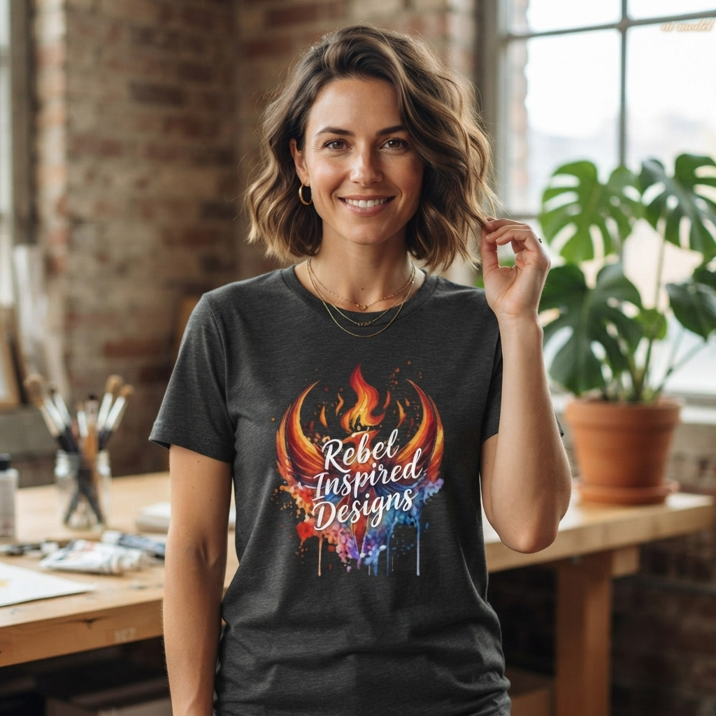 Fiery Phoenix Paint Splash Tee | Rebel Inspired Designs Graphic T-Shirt