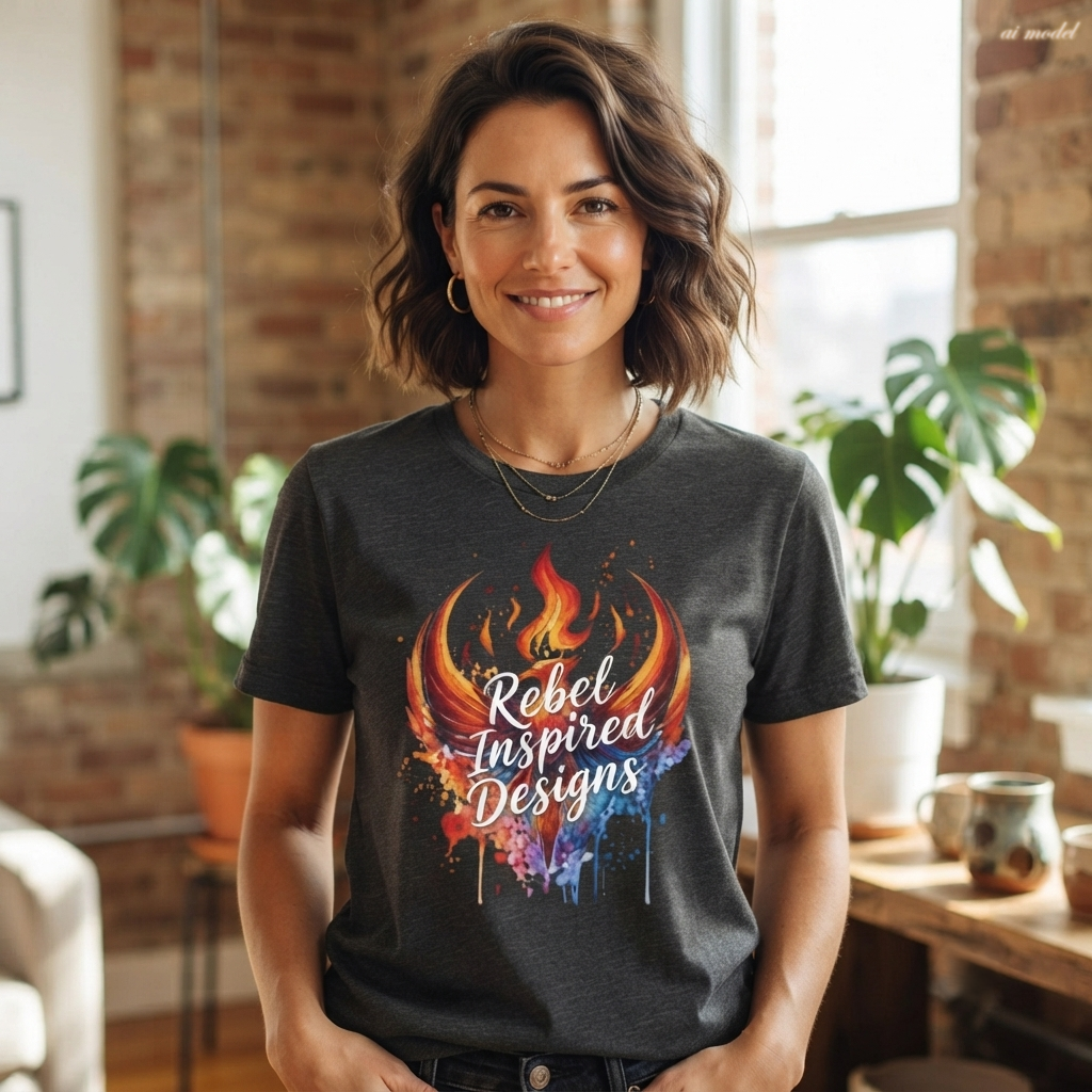 Fiery Phoenix Paint Splash Tee | Rebel Inspired Designs Graphic T-Shirt