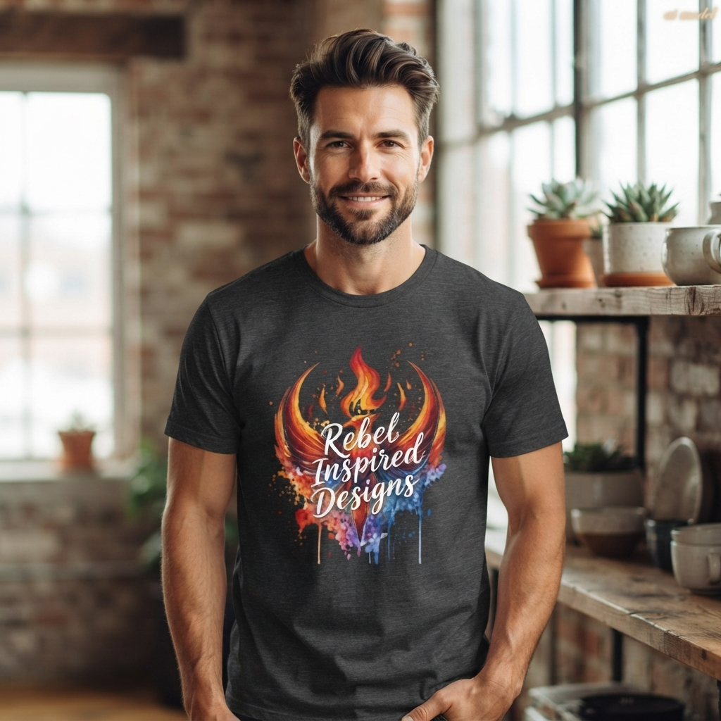 Fiery Phoenix Paint Splash Tee | Rebel Inspired Designs Graphic T-Shirt