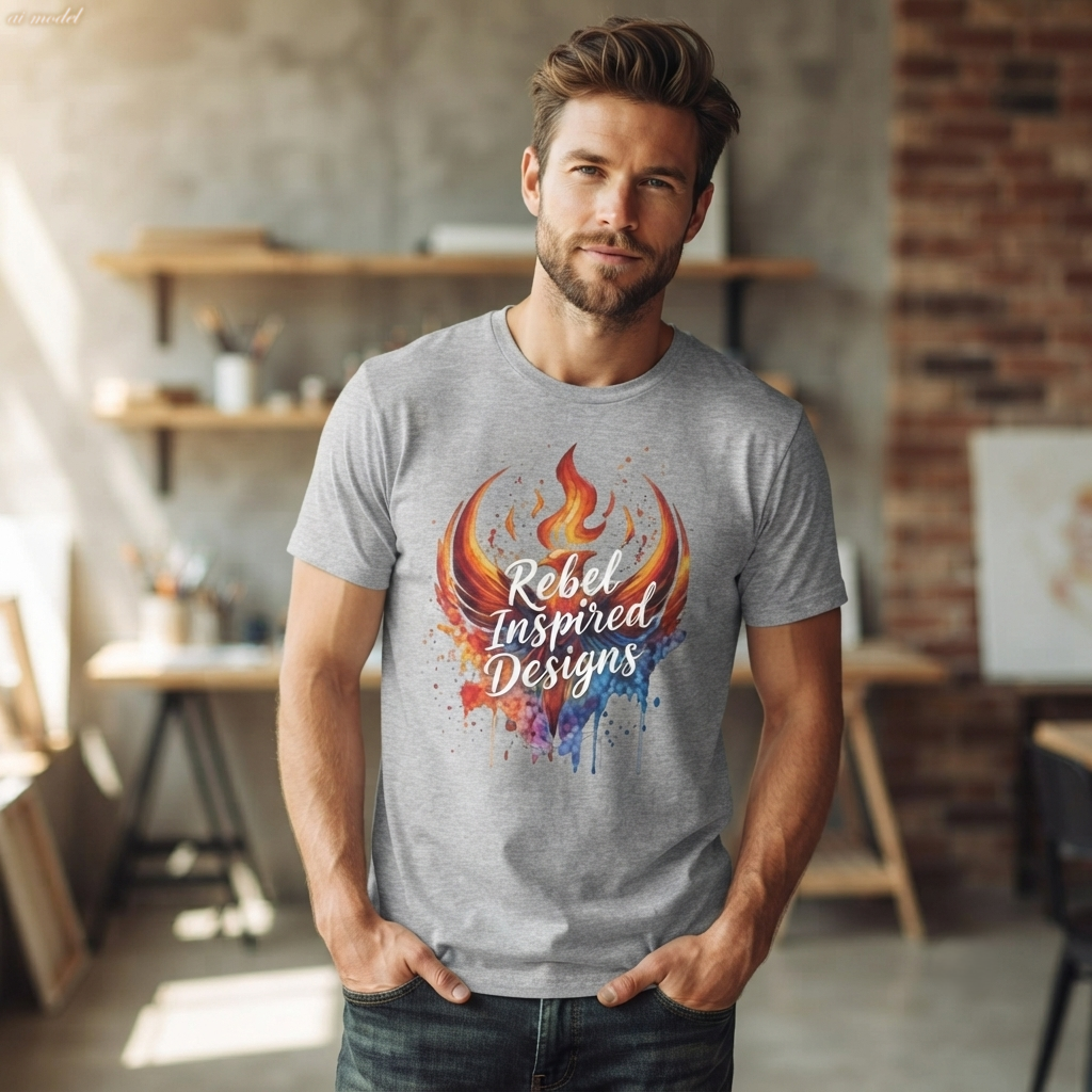 Fiery Phoenix Paint Splash Tee | Rebel Inspired Designs Graphic T-Shirt