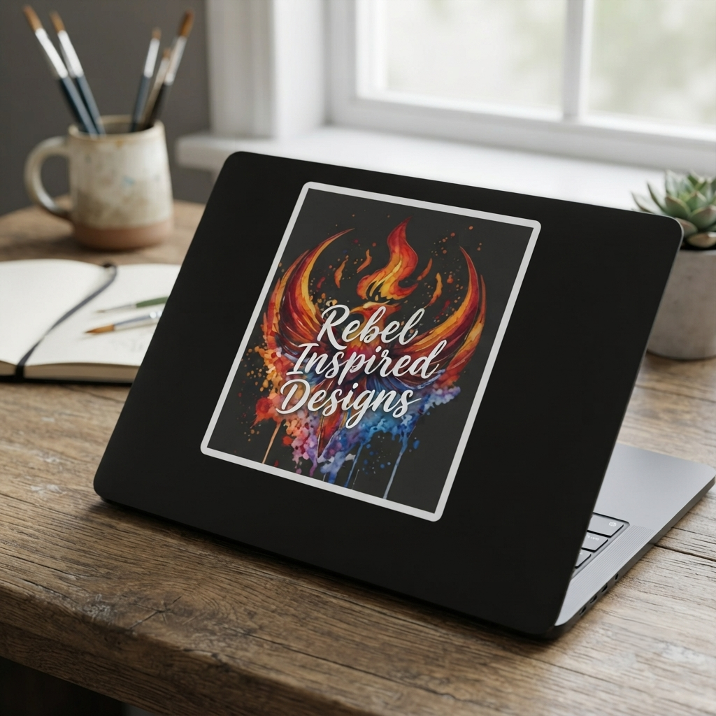 Rebel Inspired Designs Sticker | Fiery Phoenix Splash Decal | Activist Gift
