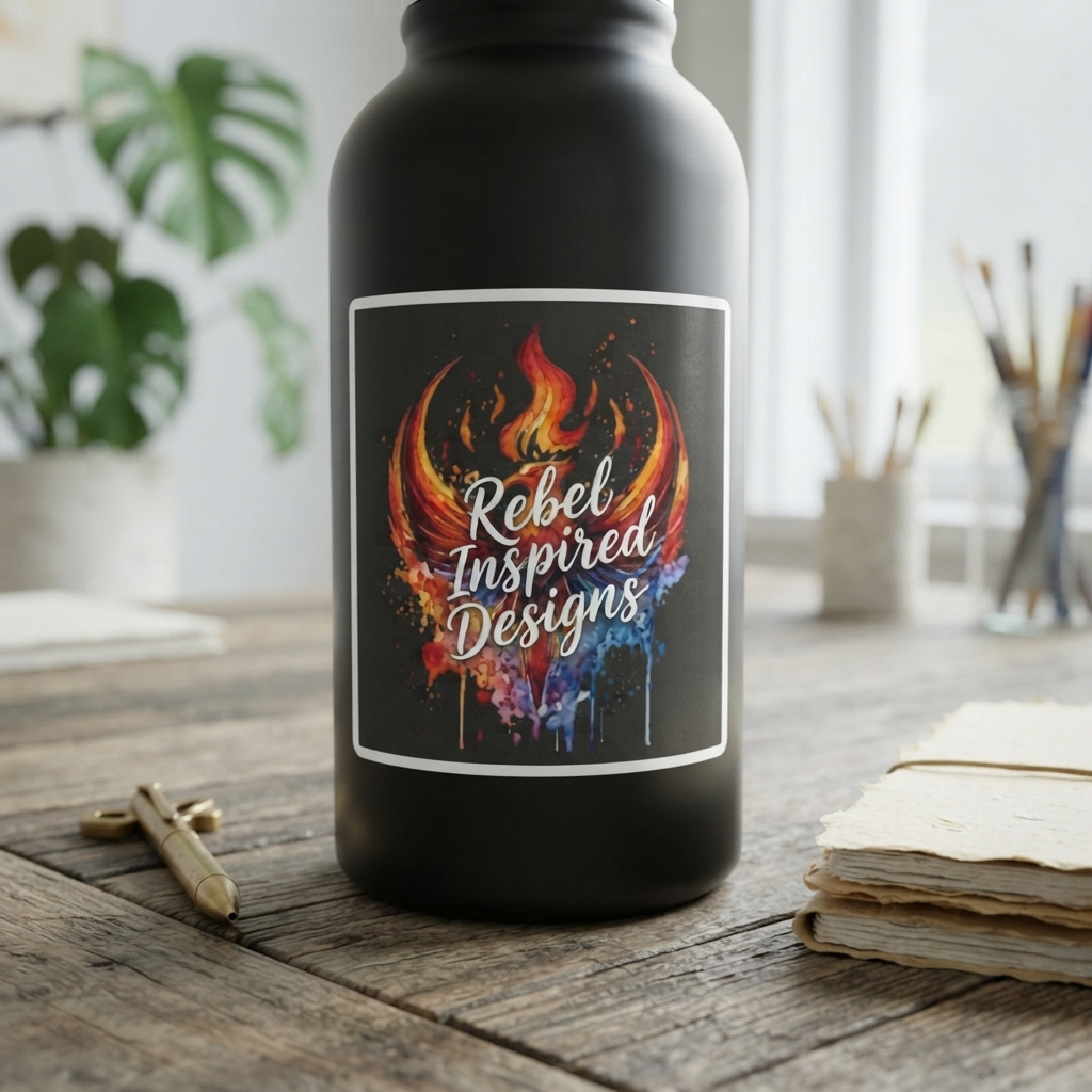 Rebel Inspired Designs Sticker | Fiery Phoenix Splash Decal | Activist Gift