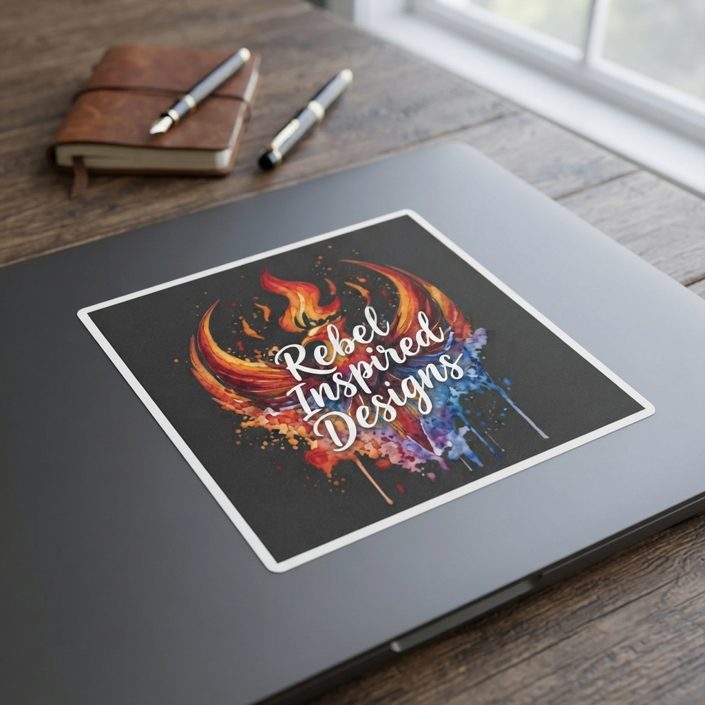 Rebel Inspired Designs Sticker | Fiery Phoenix Splash Decal | Activist Gift