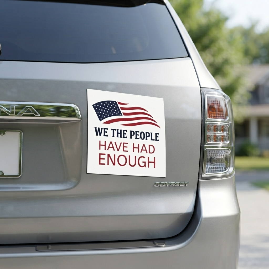 We The People Car Magnet | Have Had Enough Political Statement | American Flag Decal