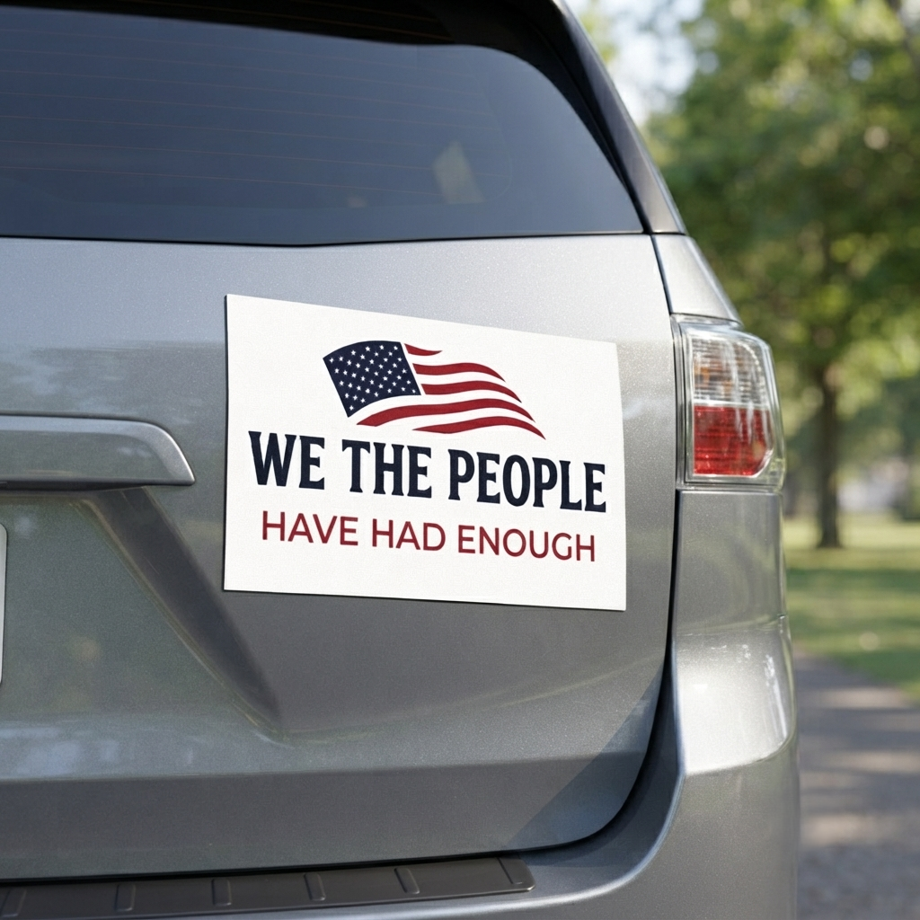 We The People Car Magnet | Have Had Enough Political Statement | American Flag Decal