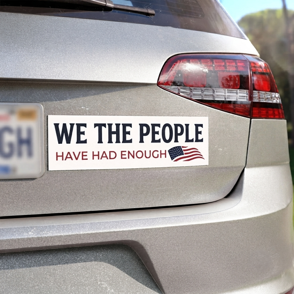We The People Car Magnet | Have Had Enough Political Statement | American Flag Decal