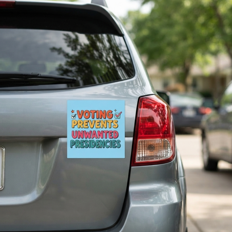Voting Prevents Unwanted Presidencies Car Magnet | Political Vote Encouragement