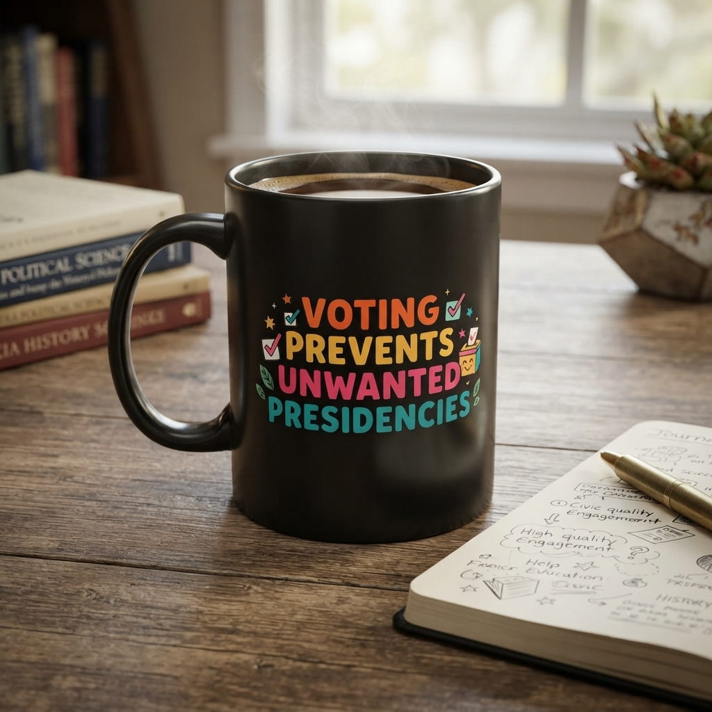 Voting Prevents Unwanted Presidencies Mug | Political Activism Coffee Cup | Election Gift