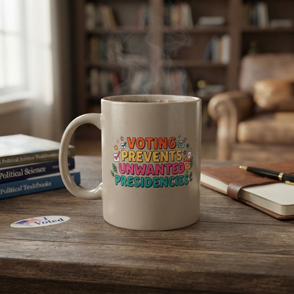 Voting Prevents Unwanted Presidencies Mug | Political Activism Coffee Cup | Election Gift