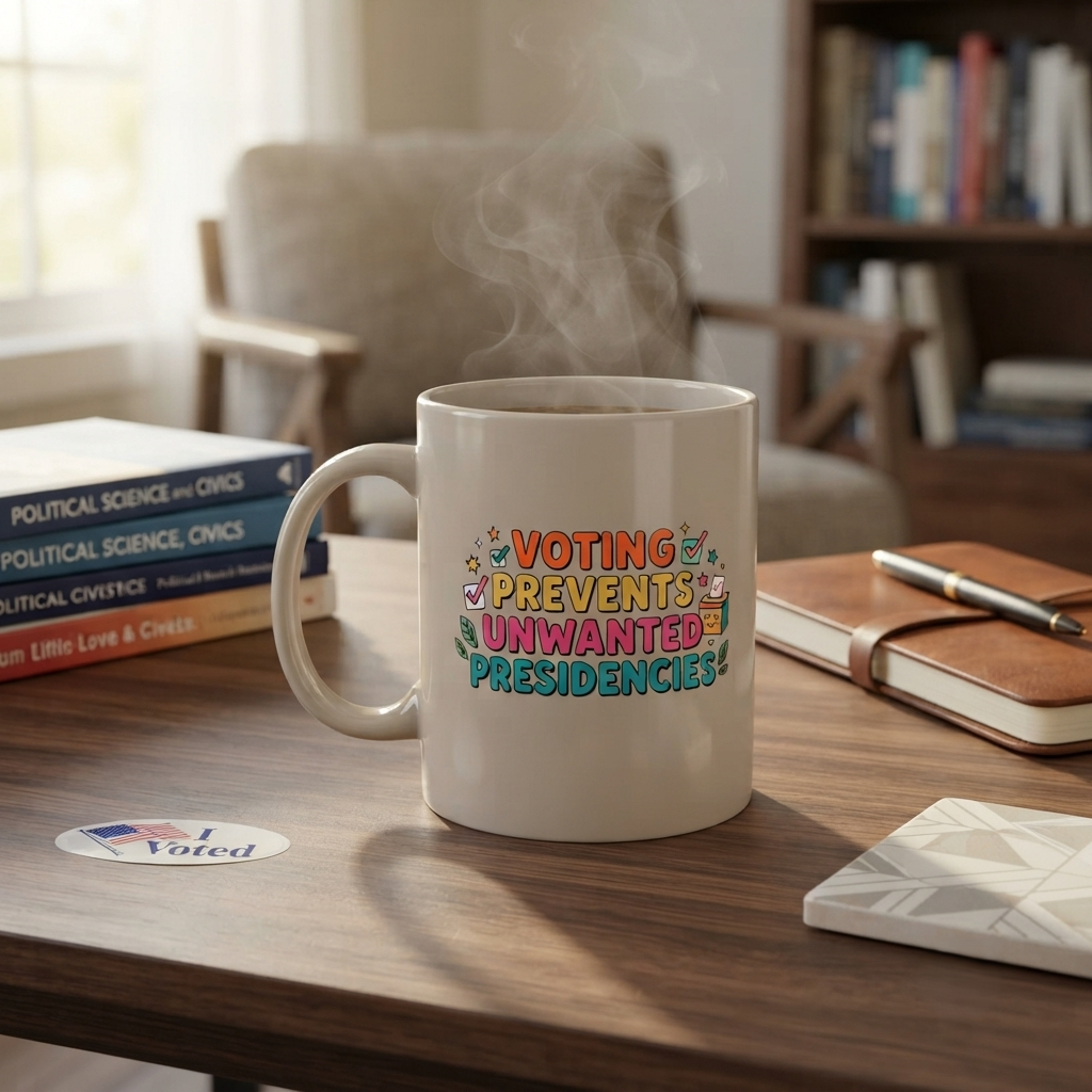 Voting Prevents Unwanted Presidencies Mug | Political Activism Coffee Cup | Election Gift