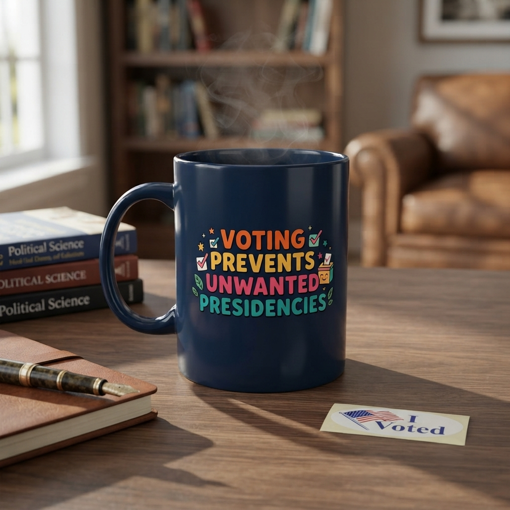 Voting Prevents Unwanted Presidencies Mug | Political Activism Coffee Cup | Election Gift