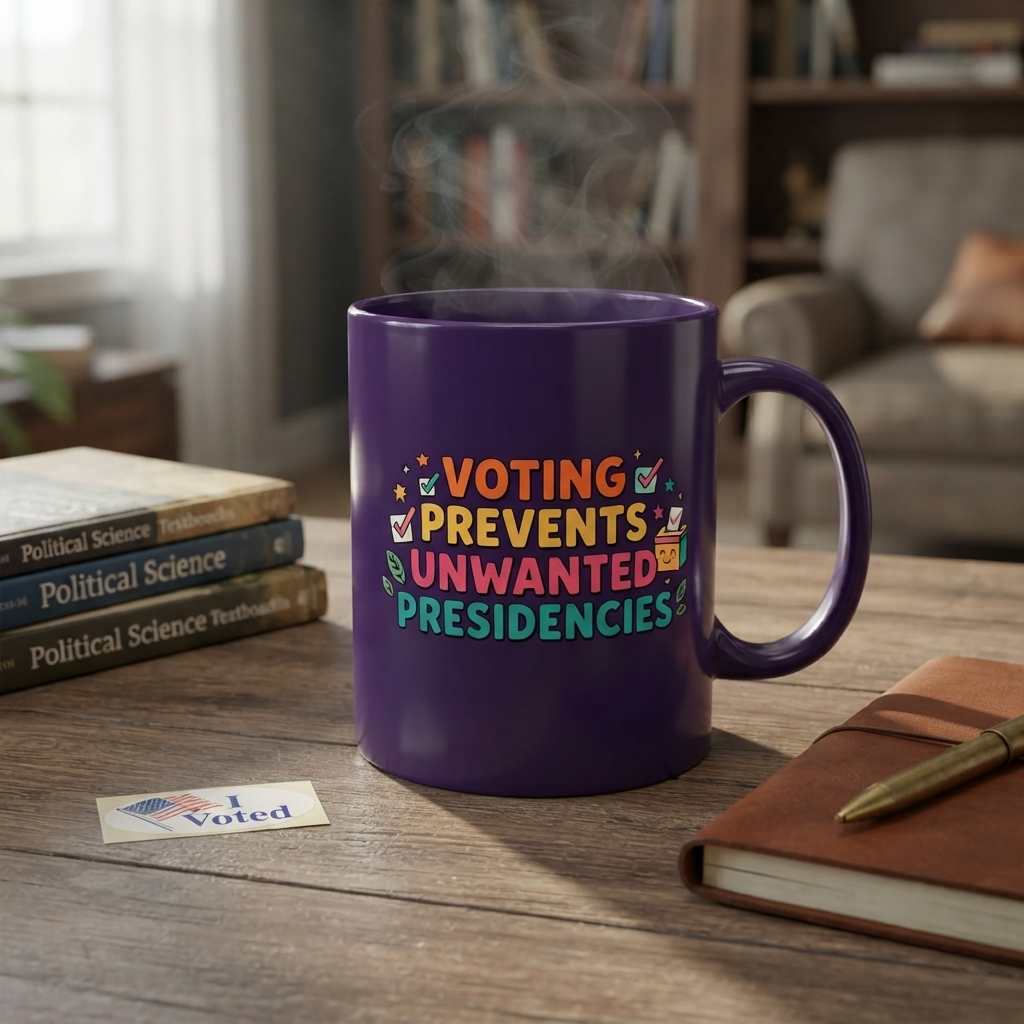 Voting Prevents Unwanted Presidencies Mug | Political Activism Coffee Cup | Election Gift
