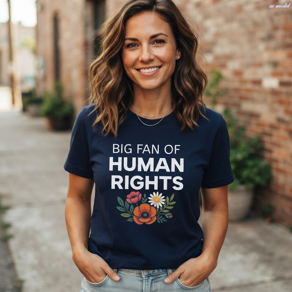 Big Fan of Human Rights T-Shirt | Floral Actvist Tee