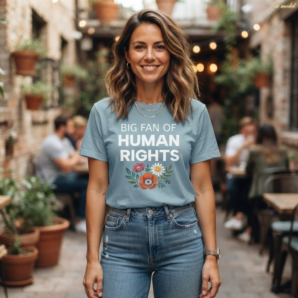 Big Fan of Human Rights T-Shirt | Floral Actvist Tee