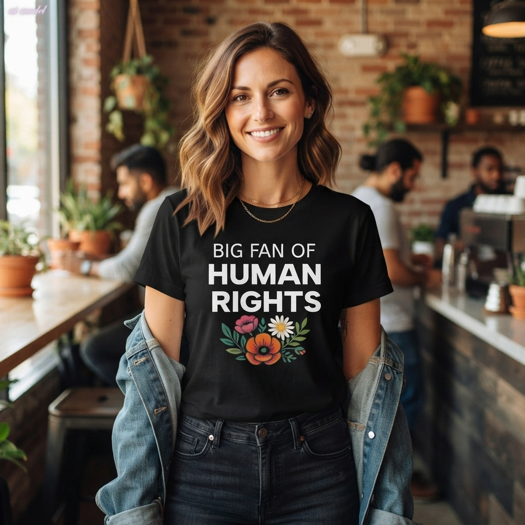Big Fan of Human Rights T-Shirt | Floral Actvist Tee