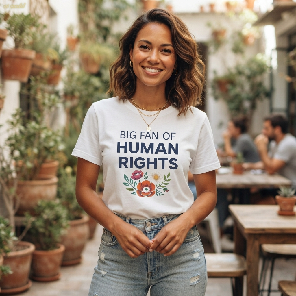 Big Fan of Human Rights T-Shirt | Floral Actvist Tee