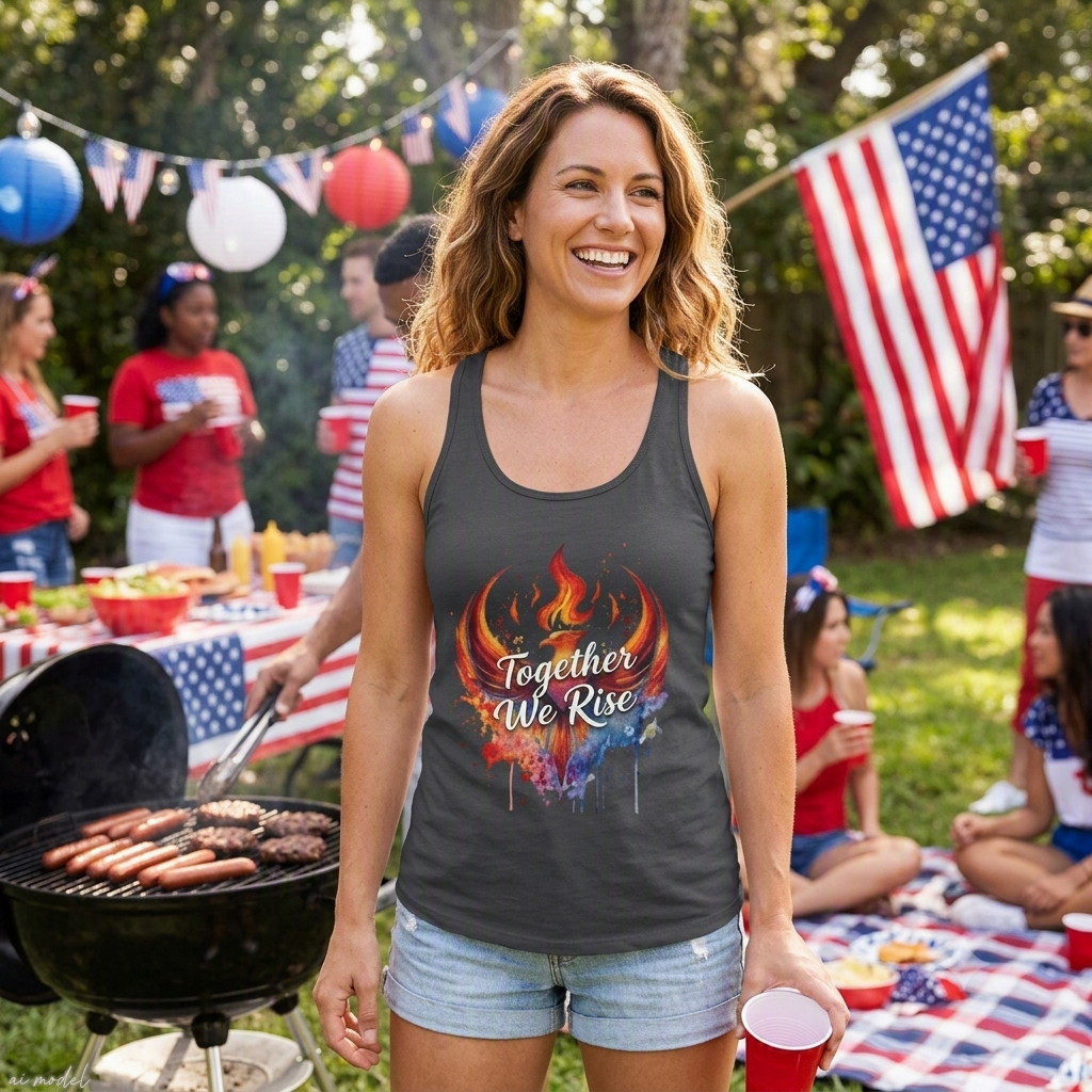 Together We Rise Tank Top | Phoenix Watercolor Racerback Tee | Empowerment Gift