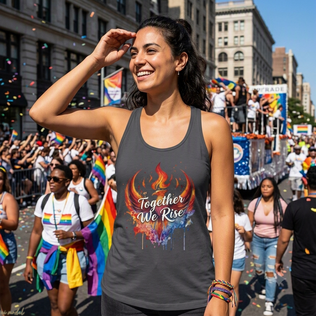 Together We Rise Tank Top | Phoenix Watercolor Racerback Tee | Empowerment Gift