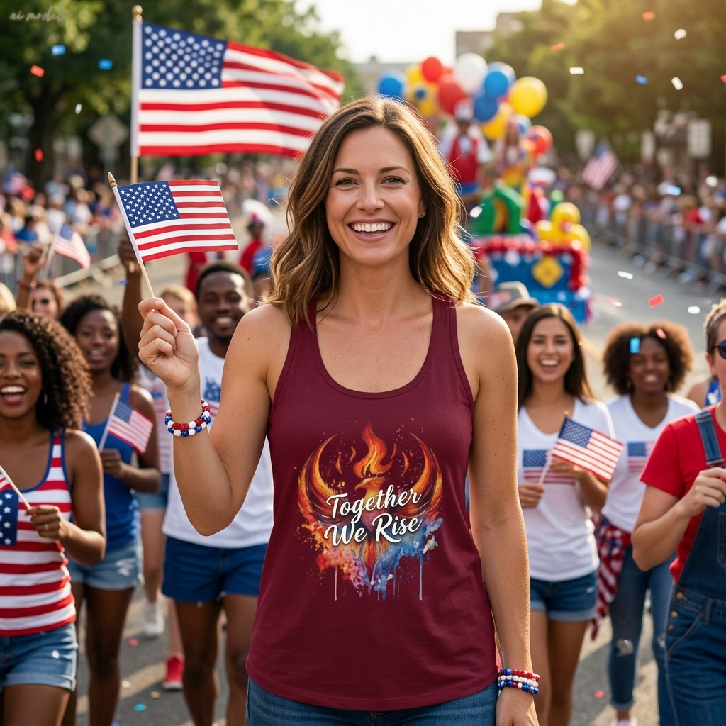 Together We Rise Tank Top | Phoenix Watercolor Racerback Tee | Empowerment Gift